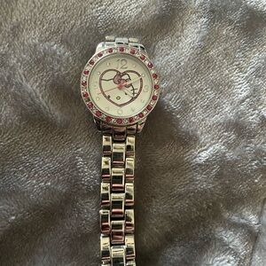 Hello Kitty Silver Watch with Pink Accents